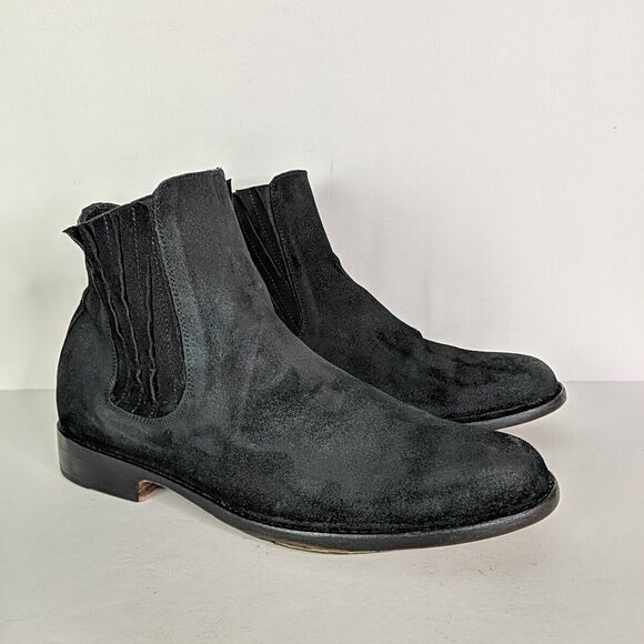 George Esquivel Black Suede Leather Chelsea Boot Men Size 10 California - Picture 1 of 9